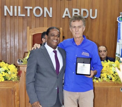 Vereador Valter Luís e homenageado João Batista
