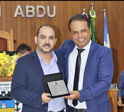 Vereador Dedeu Silva e homenageado Pierre de Faria