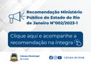 Recomendação Nº 002/2023-1 do Ministério Público do Estado do Rio de Janeiro