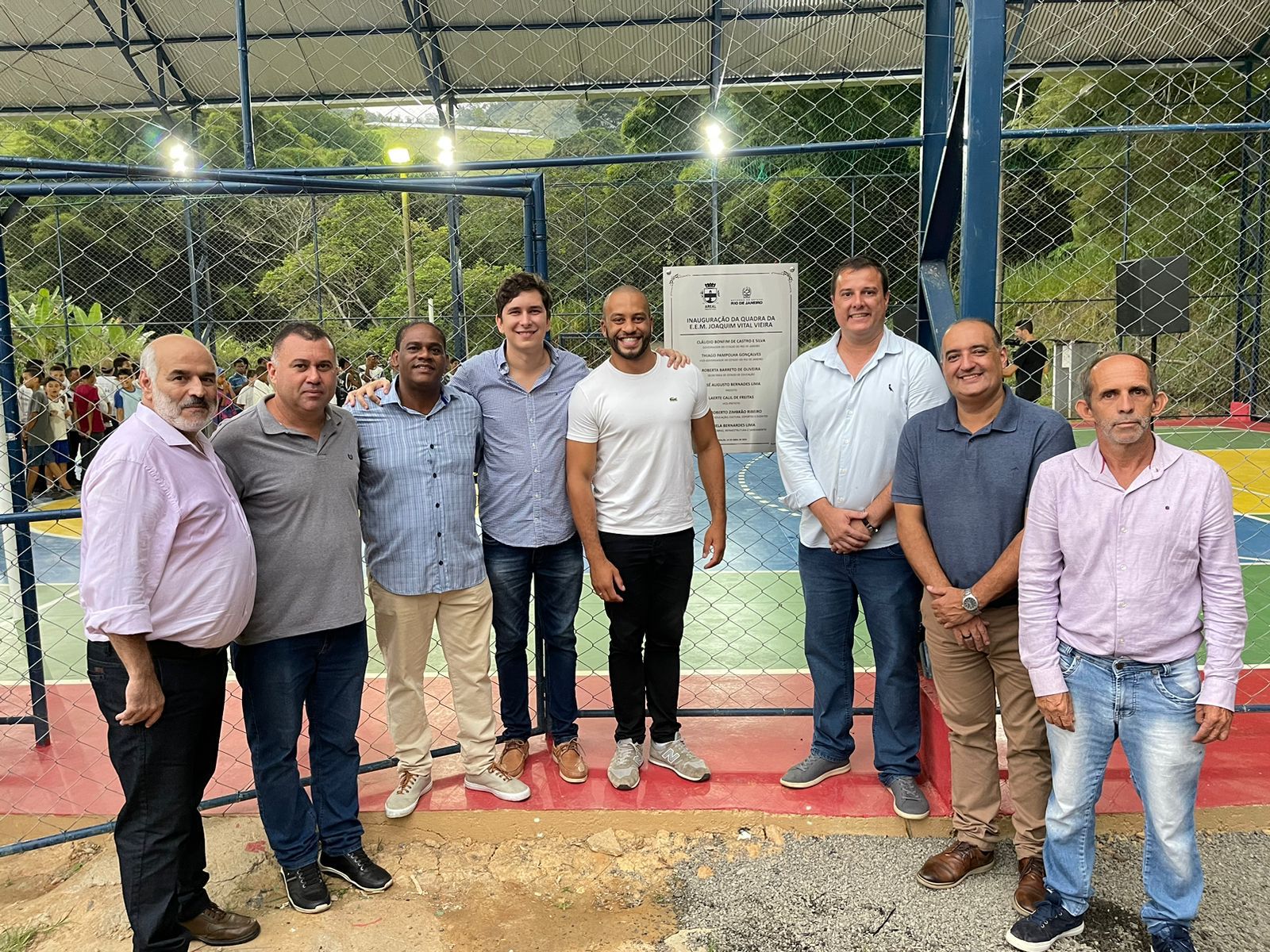Vereadores participam de Inauguração da Quadra Poliesportiva da Escola Joaquim Vital Vieira 